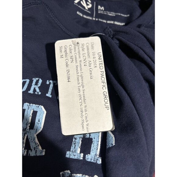 North Carolina Tar Heels Womens Navy Long Sleeve Tunic Top With Ruched Sides - Picture 9 of 10